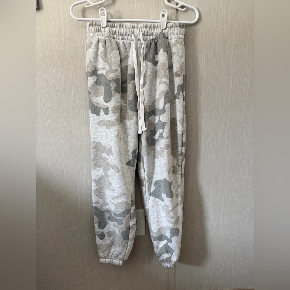 Used Camouflage Jogger Pants *clear nail polish stain*